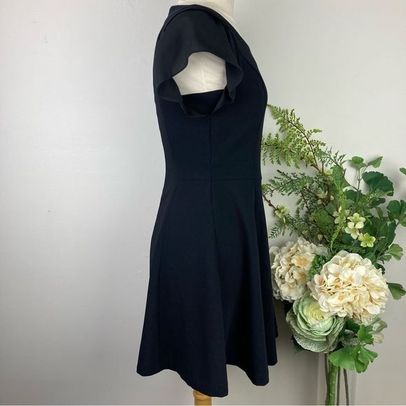 Black Flutter Sleeve Ruffled Mini Dress - Picture 5 of 12